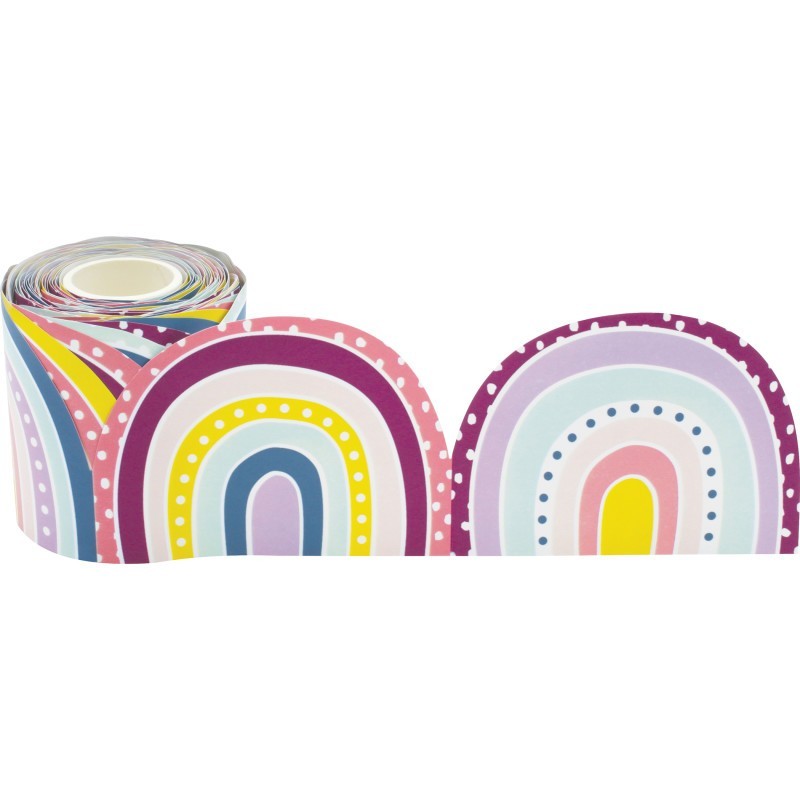 Teacher Created Resources® Oh Happy Day Rainbows Die-Cut Rolled Border Trim, 50 Feet