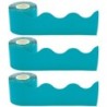 Teacher Created Resources® Teal Scalloped Rolled Border Trim, 50 Feet Per Roll, Pack of 3