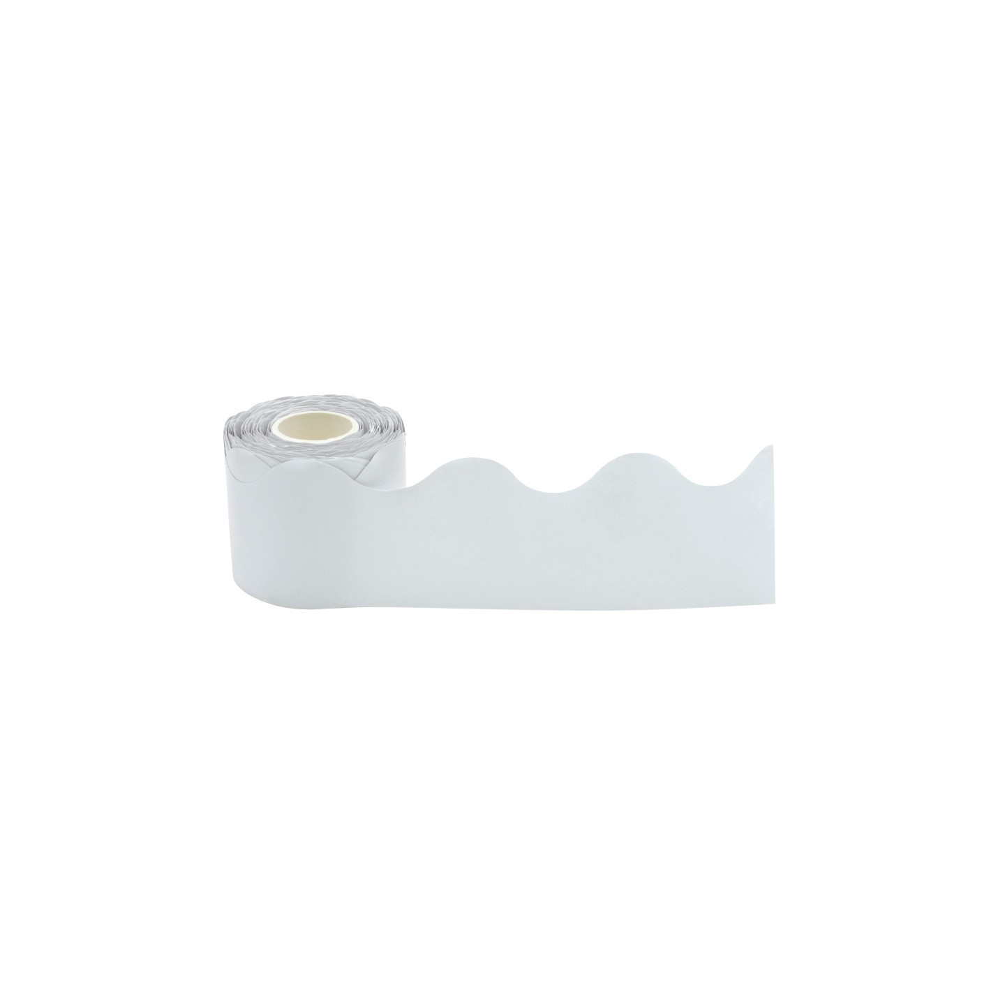 Teacher Created Resources® White Scalloped Rolled Border Trim, 50 Feet