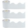 Teacher Created Resources® White Scalloped Rolled Border Trim, 50 Feet Per Roll, Pack of 3