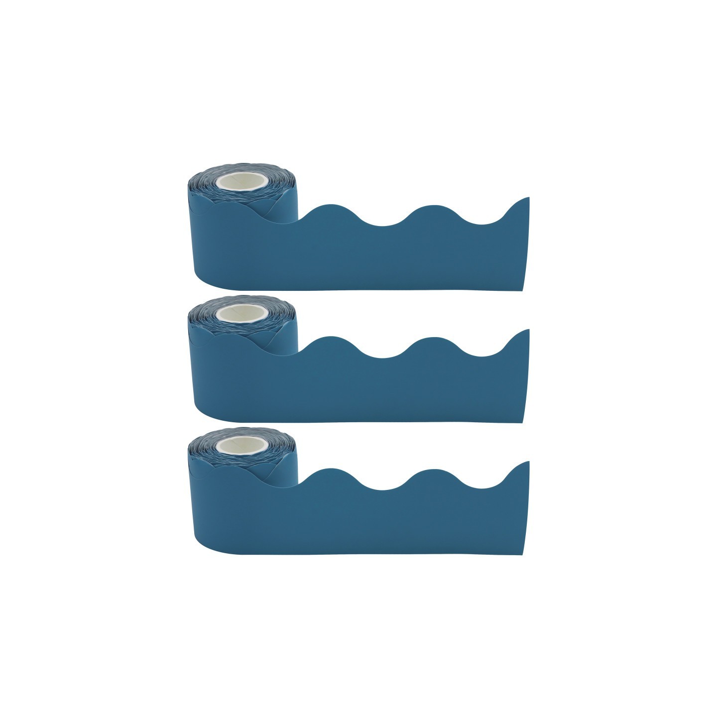 Teacher Created Resources® Slate Blue Scalloped Rolled Border Trim, 50 Feet Per Roll, Pack of 3