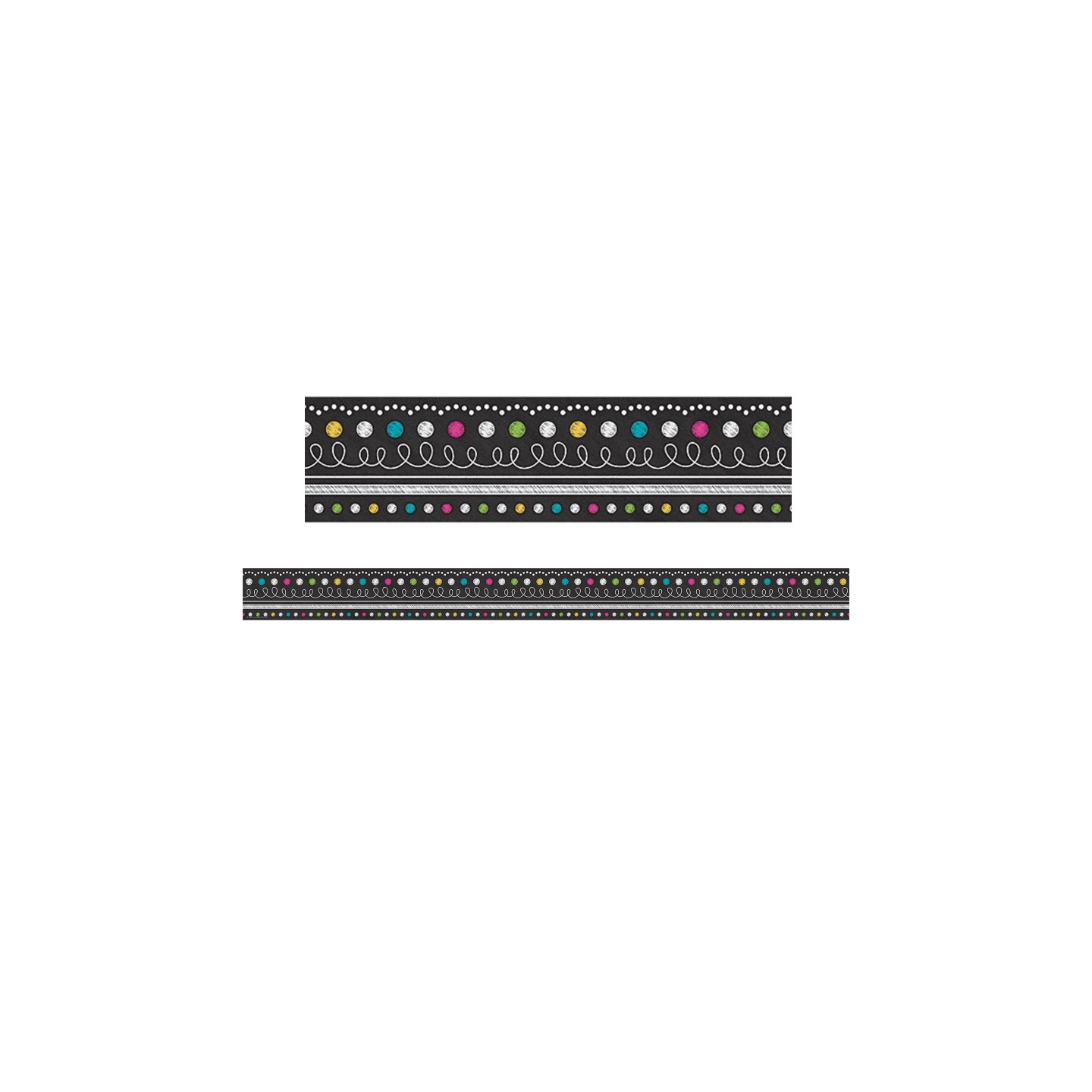 Teacher Created Resources® Chalkboard Brights Straight Rolled Border Trim, 50 Feet