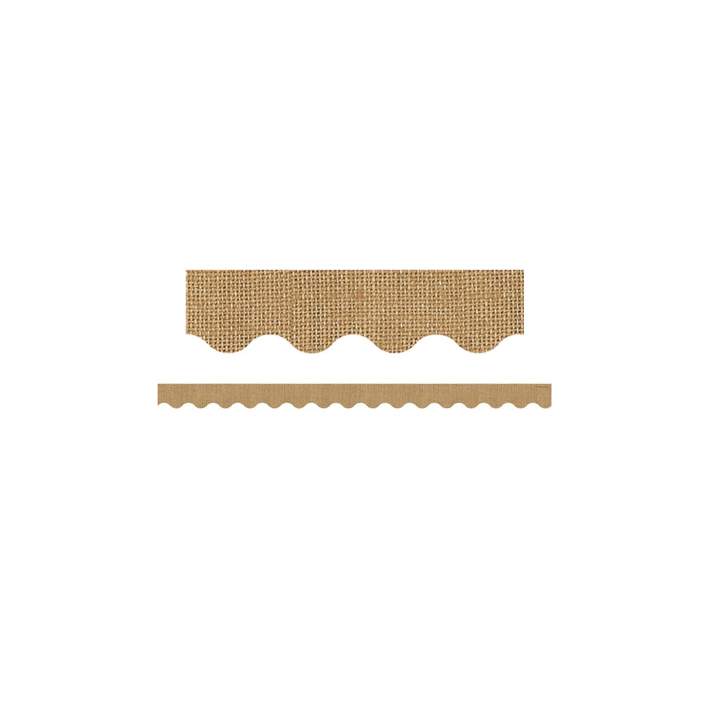 Teacher Created Resources® Burlap Design Scalloped Rolled Border Trim, 50 Feet
