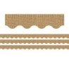 Teacher Created Resources® Burlap Design Scalloped Rolled Border Trim, 50 Feet Per Roll, 3 Rolls