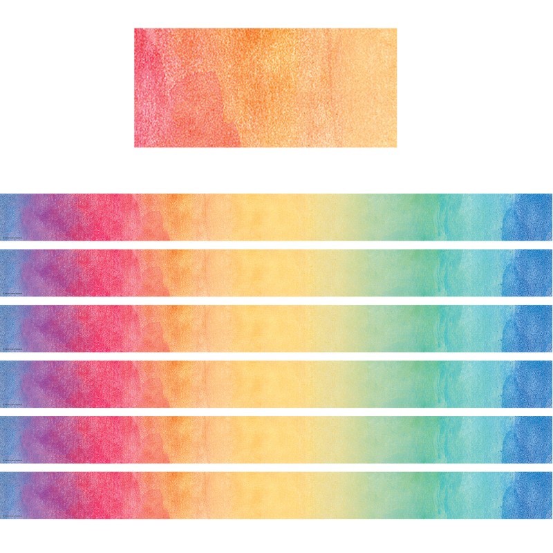 Teacher Created Resources® Watercolor Straight Border Trim, 35 Feet Per Pack, 6 Packs