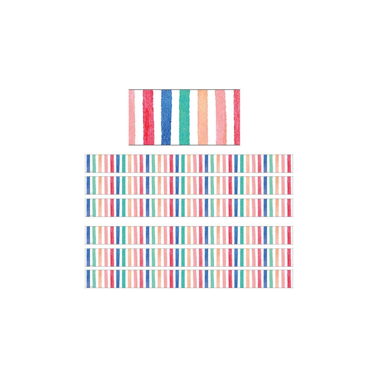 Teacher Created Resources® Watercolor Stripes Border Trim, 35 Feet Per Pack, 6 Packs