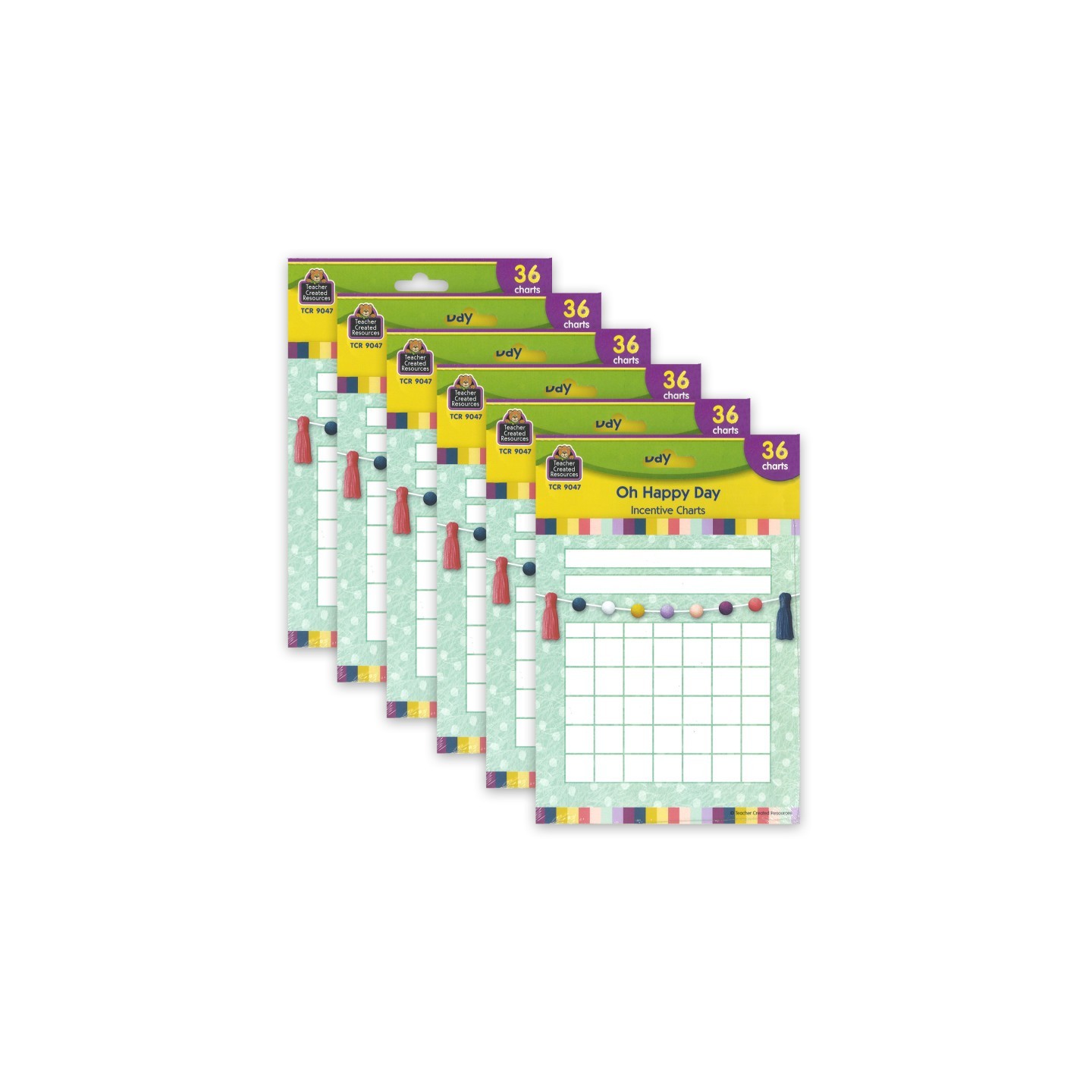 Teacher Created Resources® Oh Happy Day Incentive Charts, 36 Per Pack, 6 Packs
