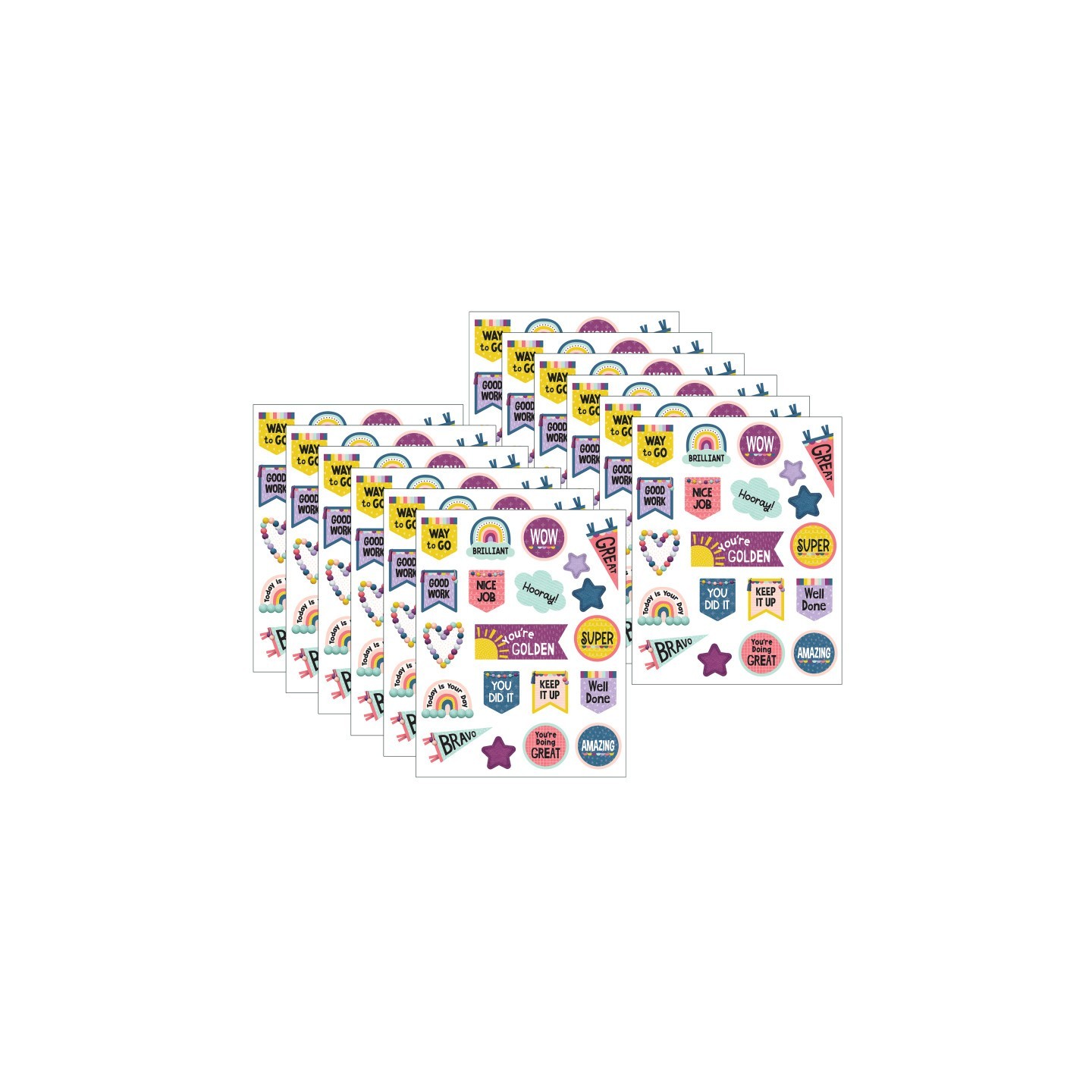 Teacher Created Resources® Oh Happy Day Stickers, 120 Stickers Per Pack, 12 Packs
