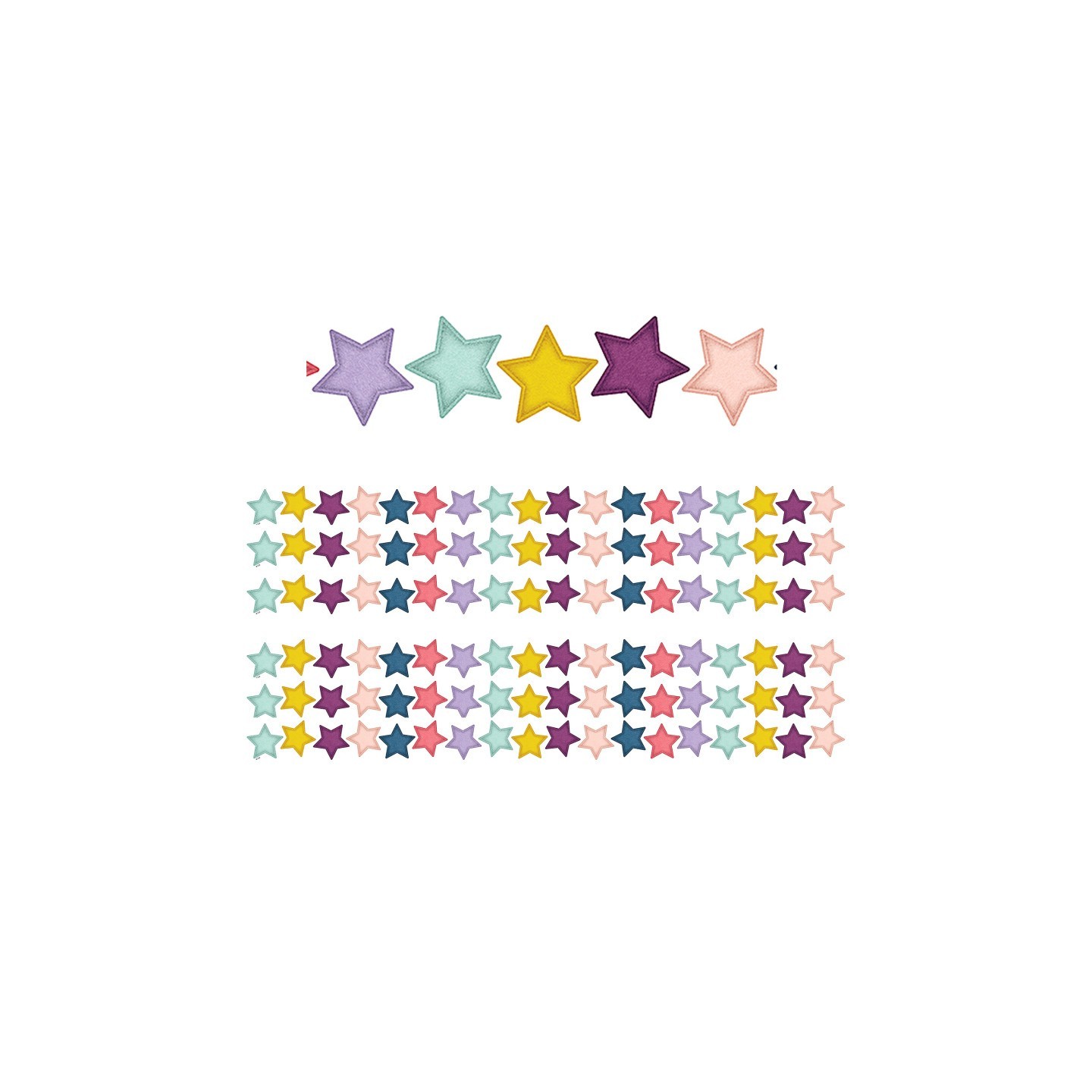 Teacher Created Resources® Oh Happy Day Stars Die-Cut Border Trim, 35 Feet, 6 Packs