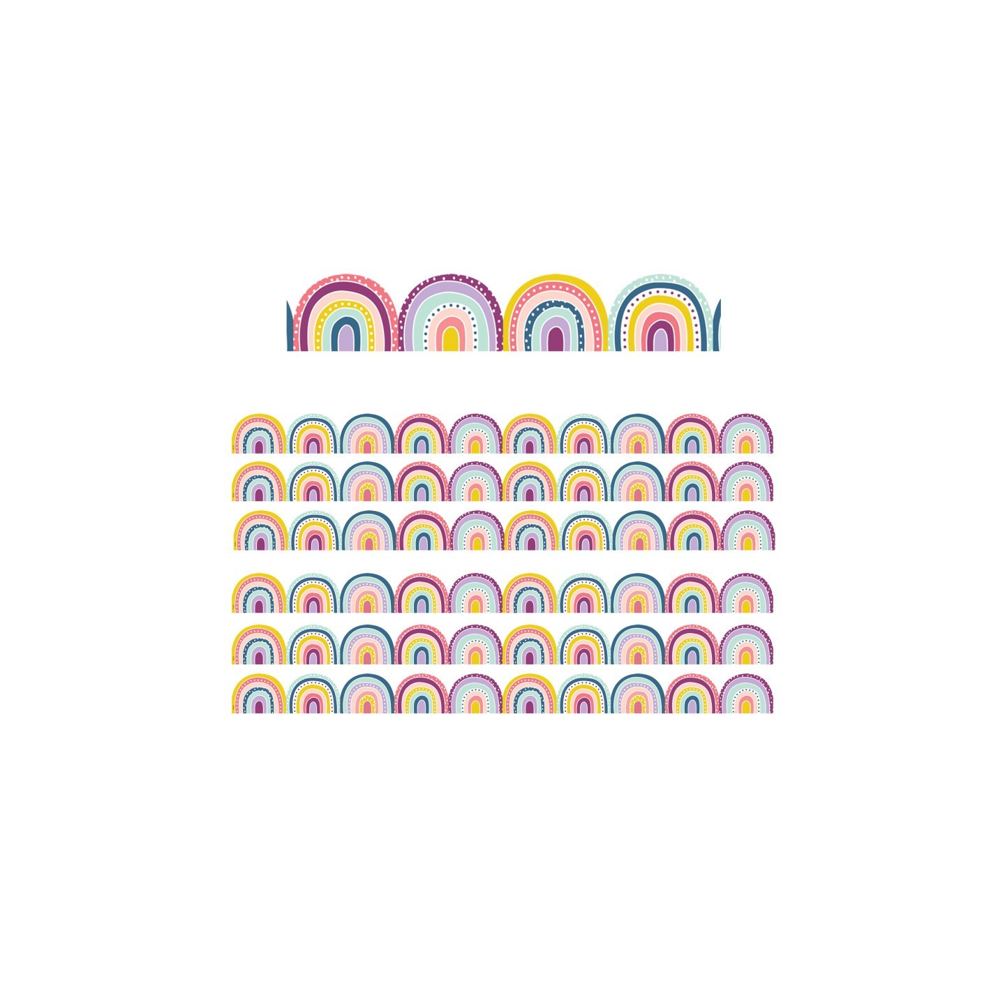 Teacher Created Resources® Oh Happy Day Rainbows Die-Cut Border Trim, 35 Feet, 6 Packs