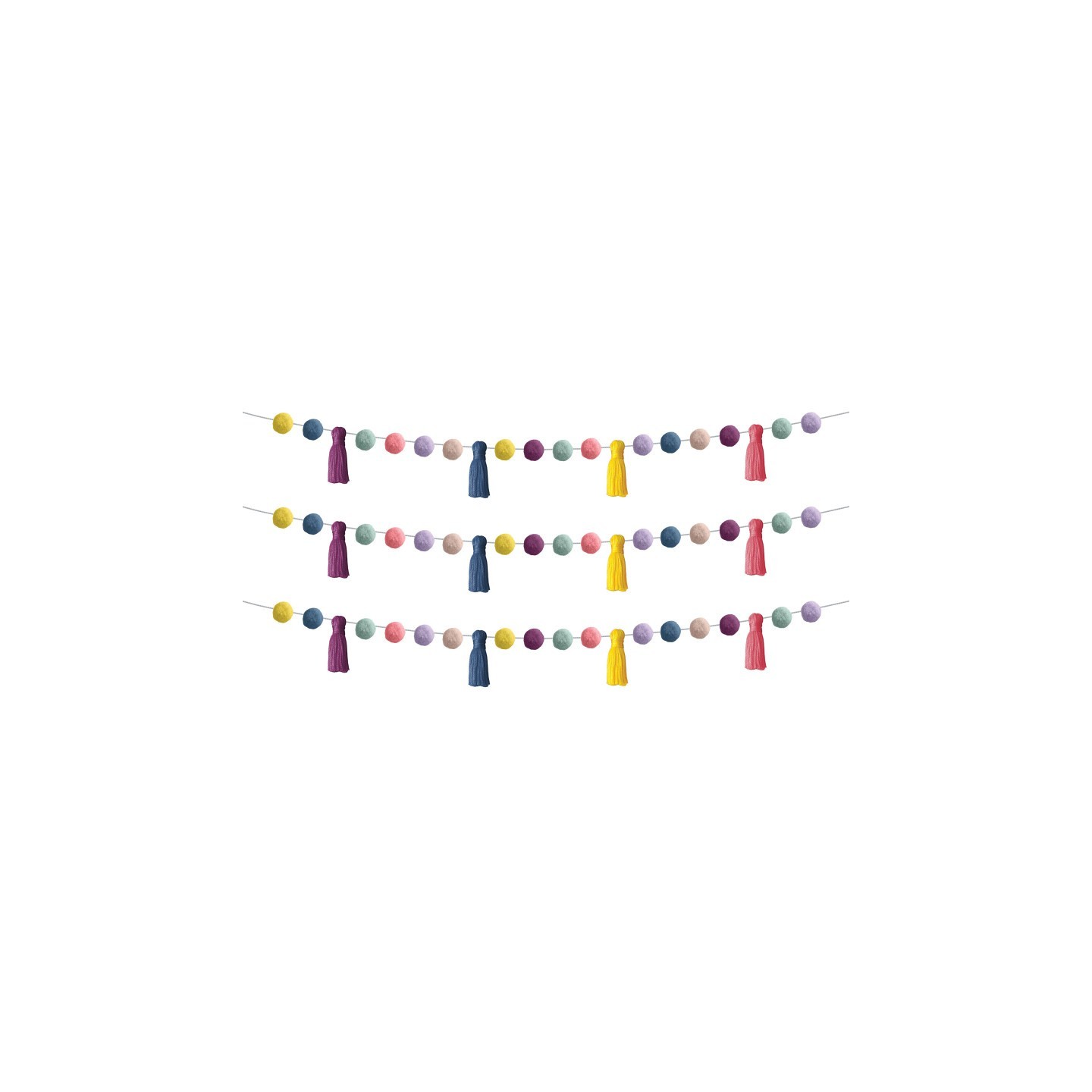 Teacher Created Resources® Pom-Poms and Tassels Garland, Pack of 3