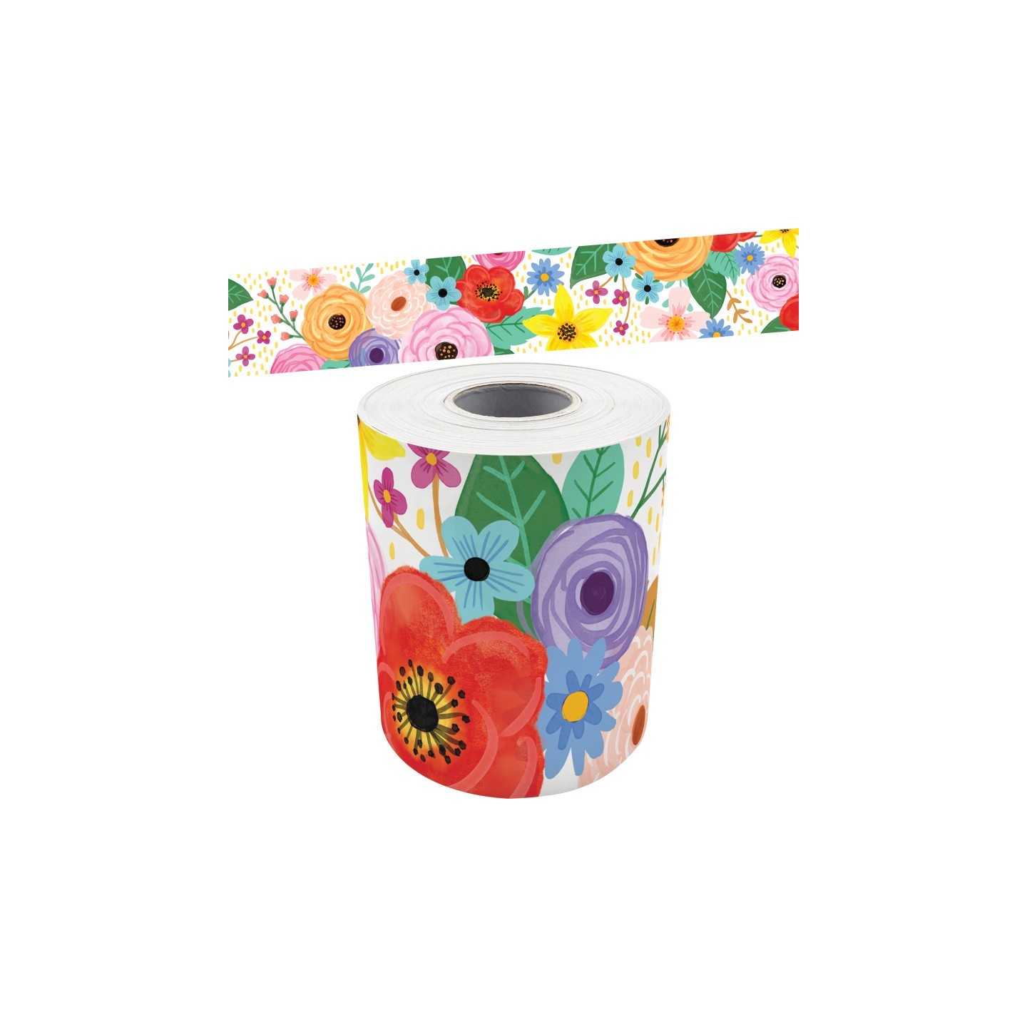 Teacher Created Resources® Wildflowers Straight Rolled Border Trim, 50 Feet