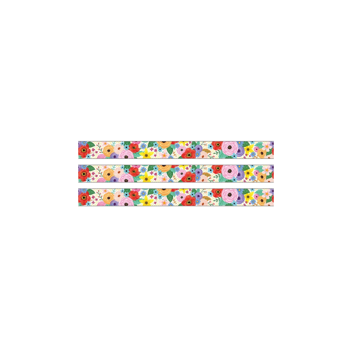 Teacher Created Resources® Wildflowers Straight Rolled Border Trim, 50 Feet, 3 Rolls