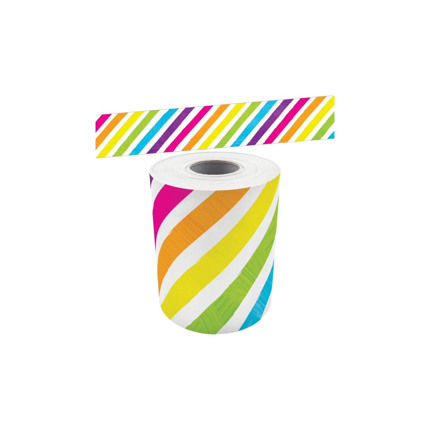 Teacher Created Resources® Brights 4Ever Stripes Straight Rolled Border Trim, 50 Feet
