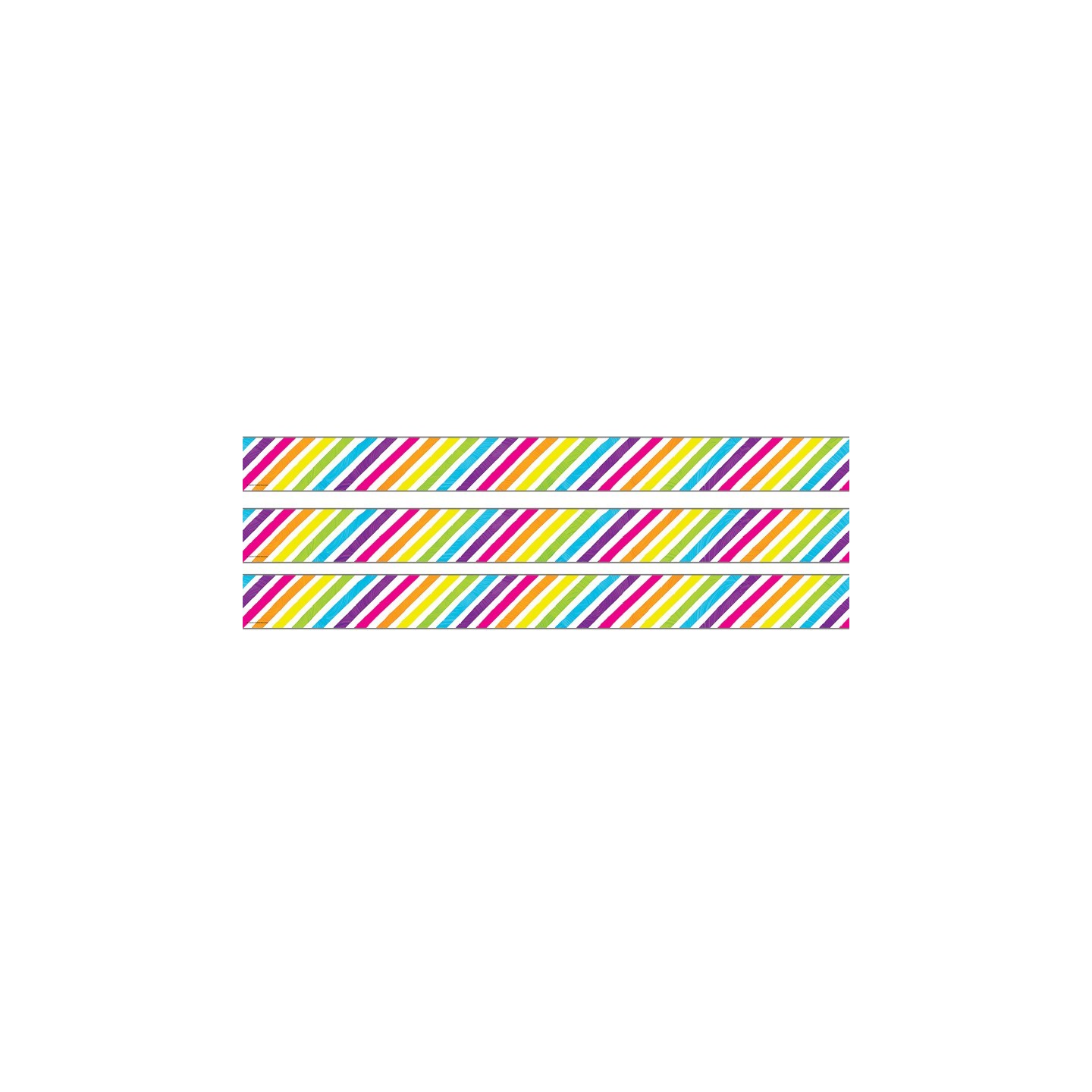 Teacher Created Resources® Brights 4Ever Stripes Straight Rolled Border Trim, 50 Feet, 3 Rolls