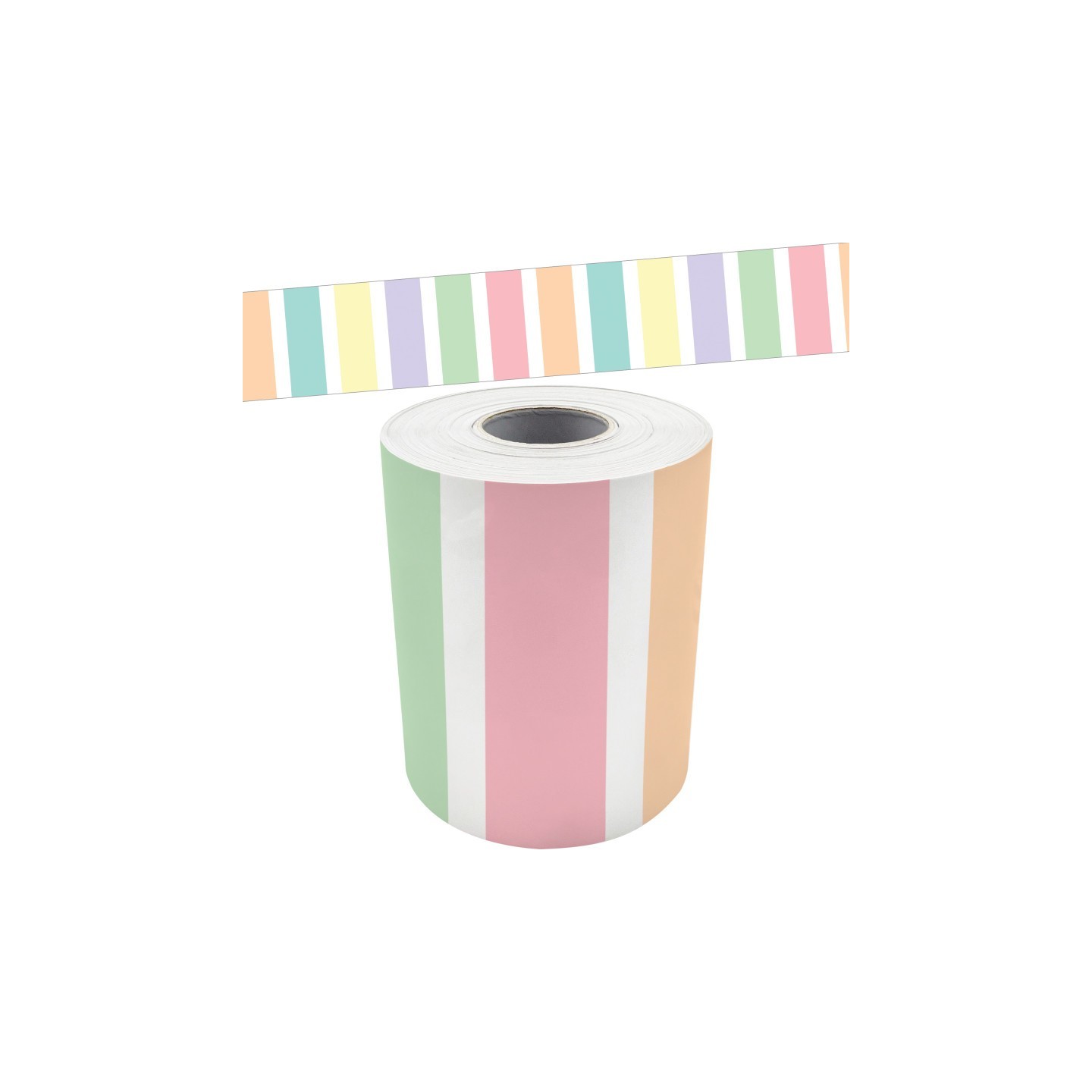 Teacher Created Resources® Pastel Pop Stripes Straight Rolled Border Trim, 50 Feet