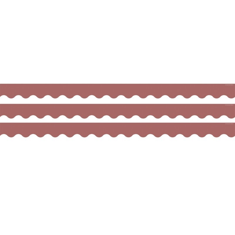 Teacher Created Resources® Deep Rose Scalloped Rolled Border Trim, 50 Feet, 3 Rolls