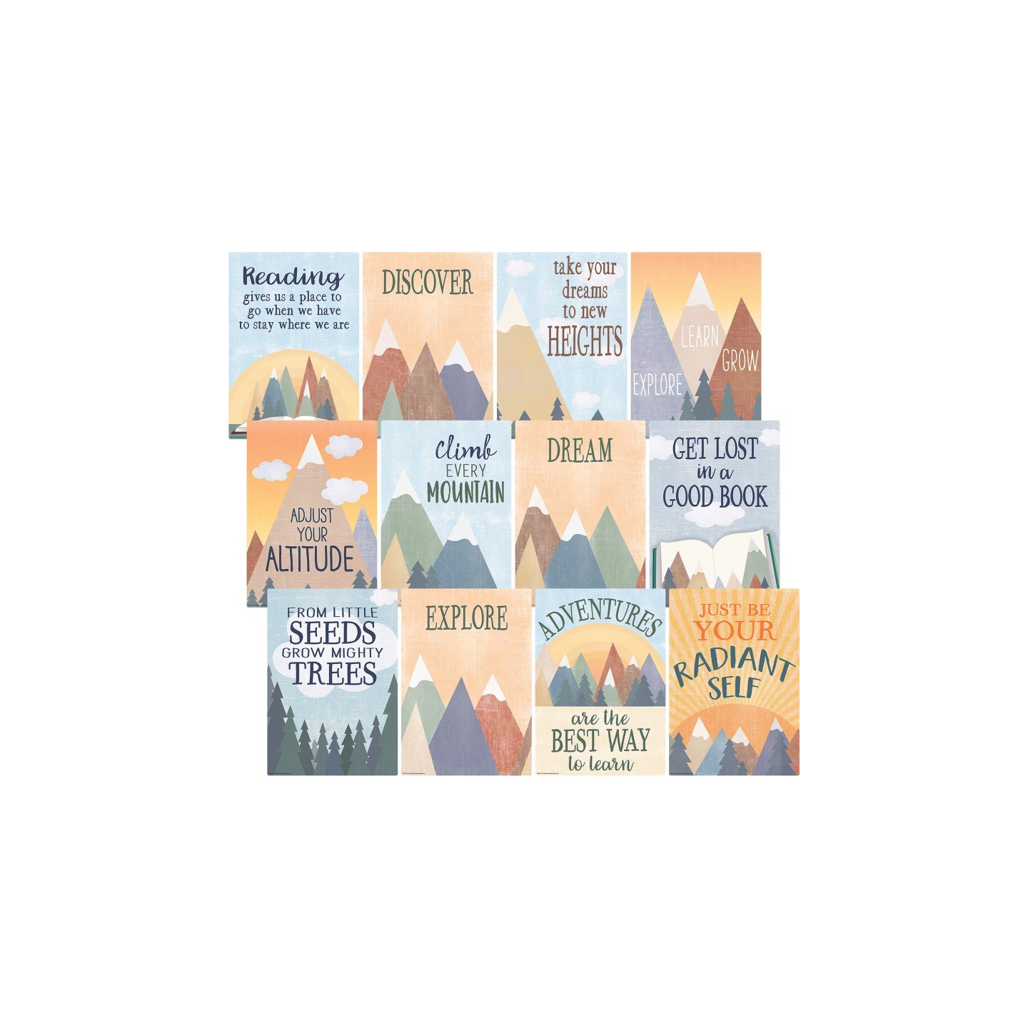 Teacher Created Resources® Moving Mountains Small Poster Pack, 12 Posters