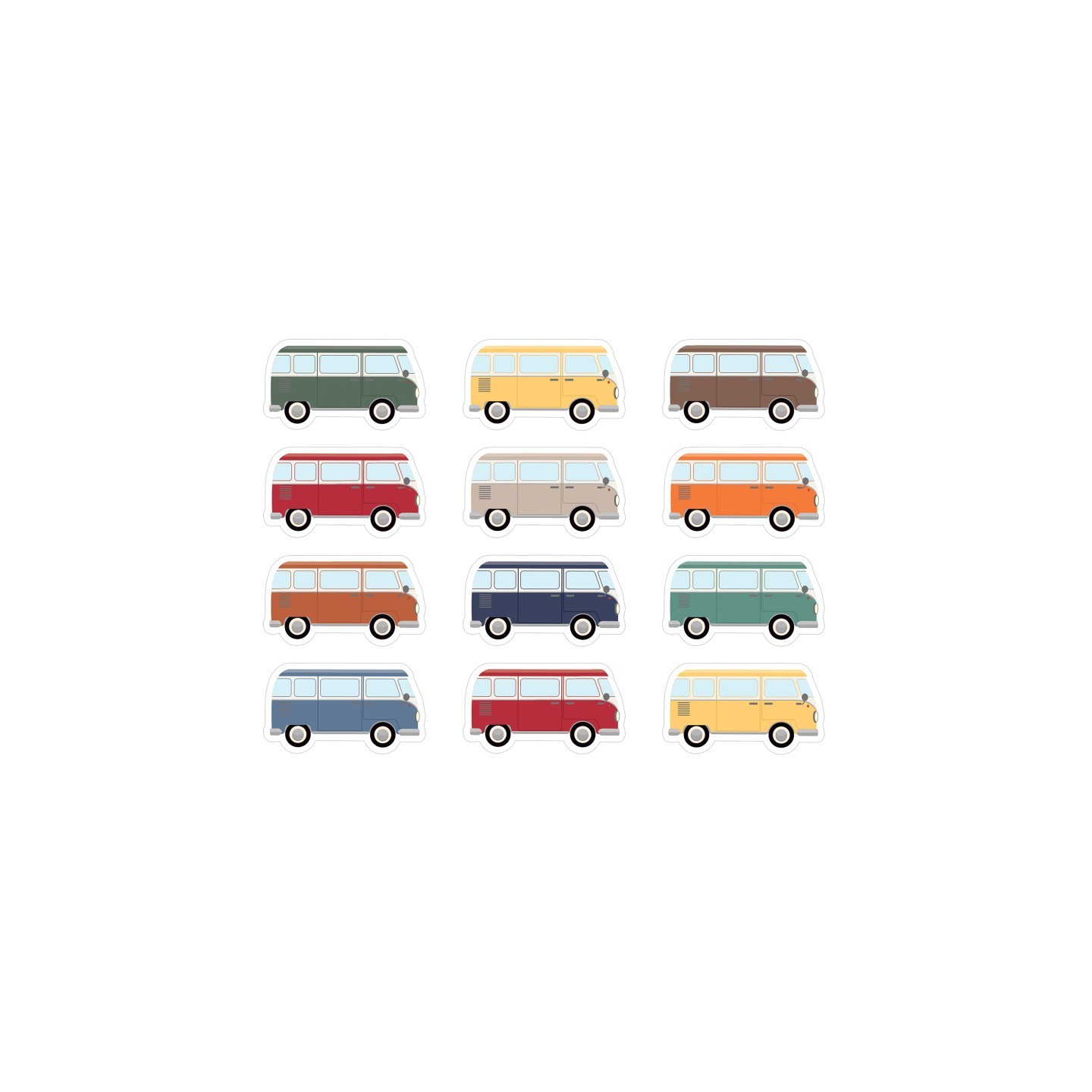 Teacher Created Resources® Moving Mountains Road Trip Camper Vans Mini Accents, Pack of 36