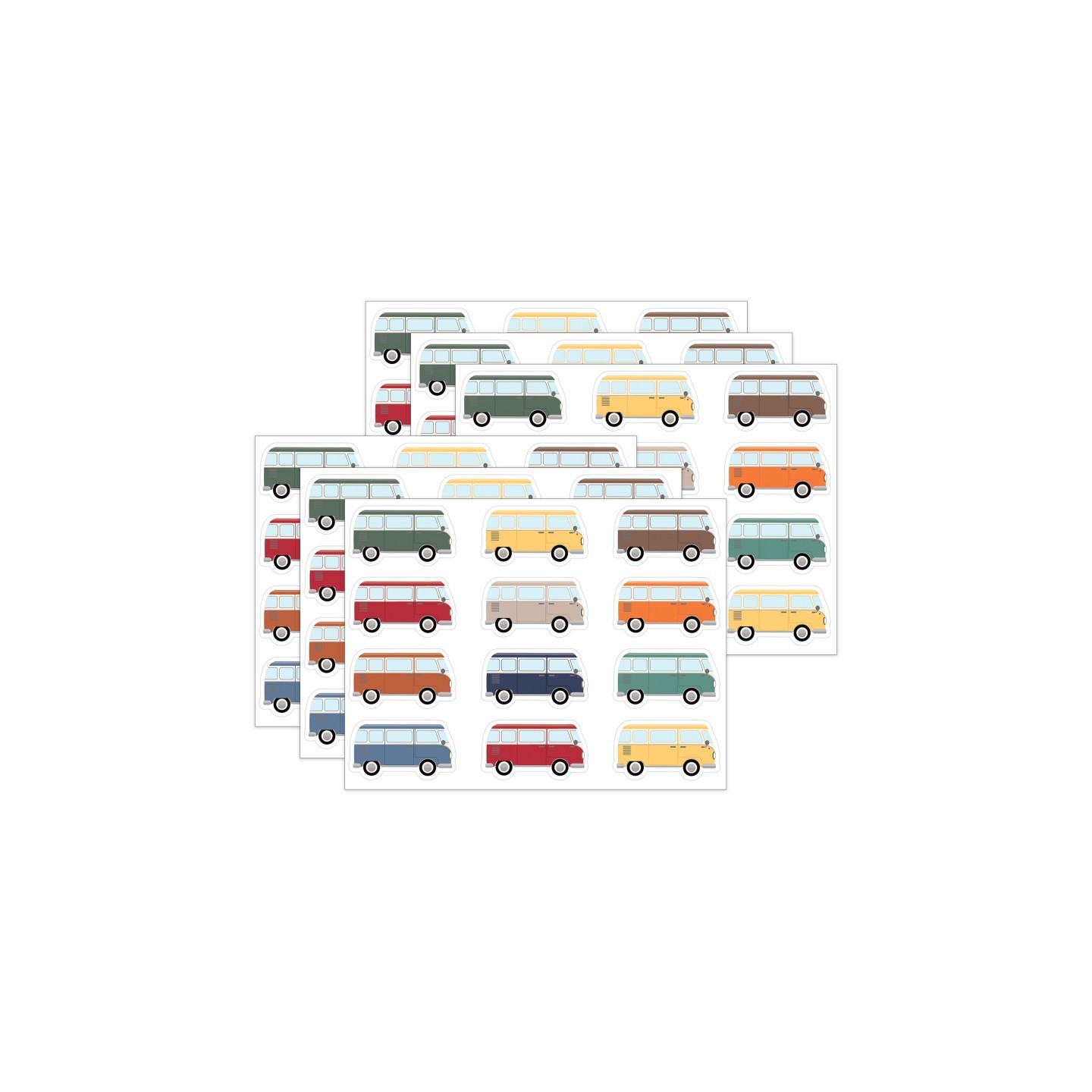Teacher Created Resources® Moving Mountains Road Trip Camper Vans Mini Accents, 36 Per Pack, 6 Packs