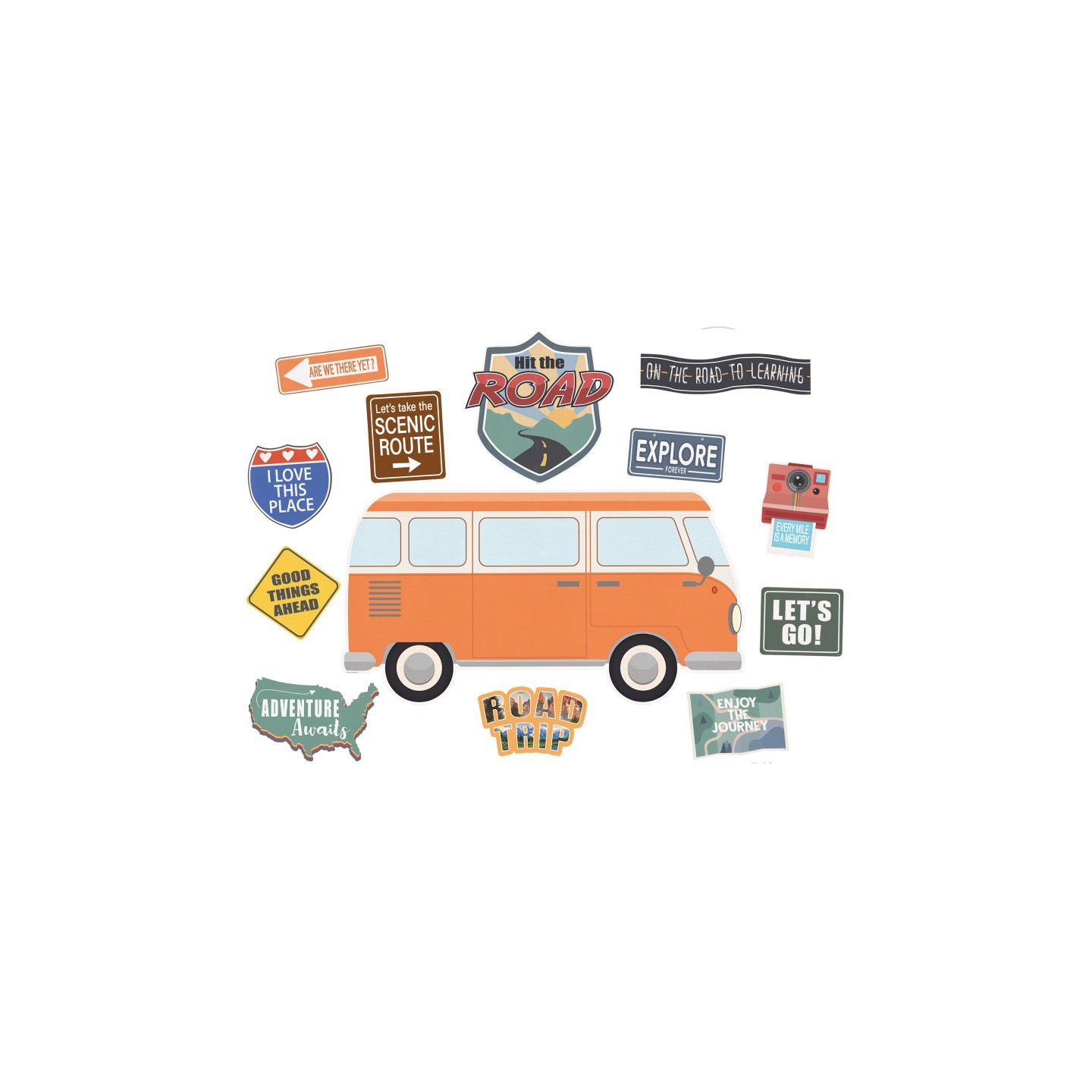 Teacher Created Resources® Moving Mountains Road Trip Hit the Road Bulletin Board Set, 15 Pieces