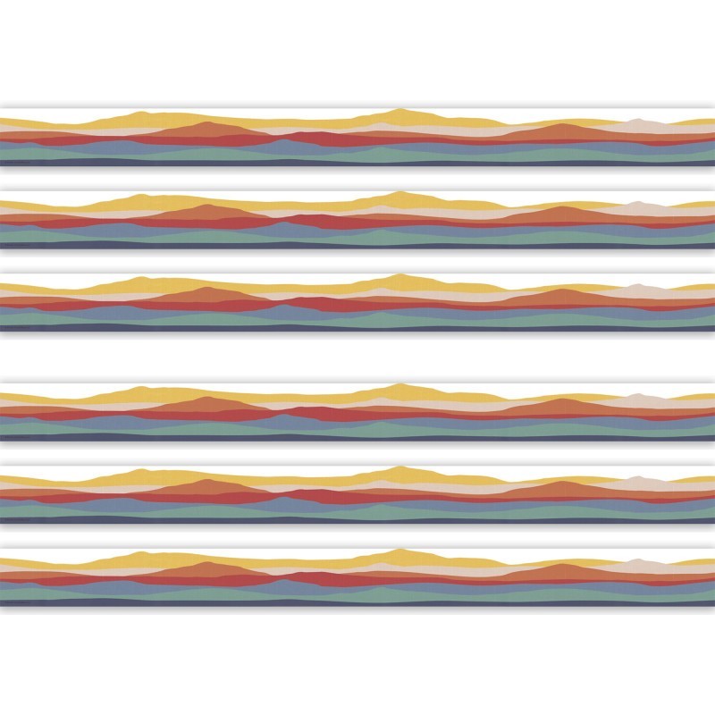 Teacher Created Resources® Moving Mountains Road Trip On the Horizon Die-Cut Border Trim, 35 Feet Per Pack, 6 Packs