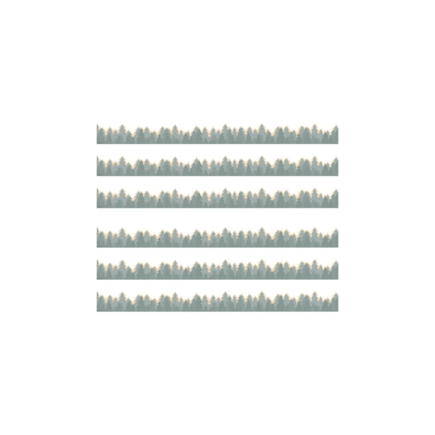 Teacher Created Resources® Moving Mountains Road Trip Trees Die-Cut Border Trim, 35 Feet Per Pack, 6 Packs