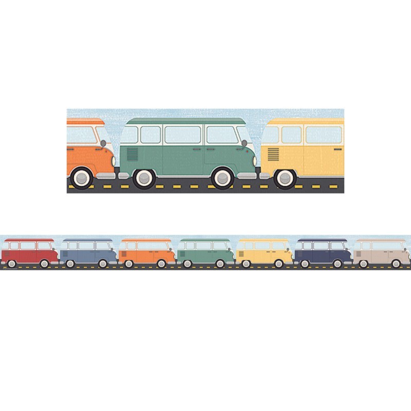 Teacher Created Resources® Moving Mountains Road Trip Camper Vans Straight Border Trim, 35 Feet