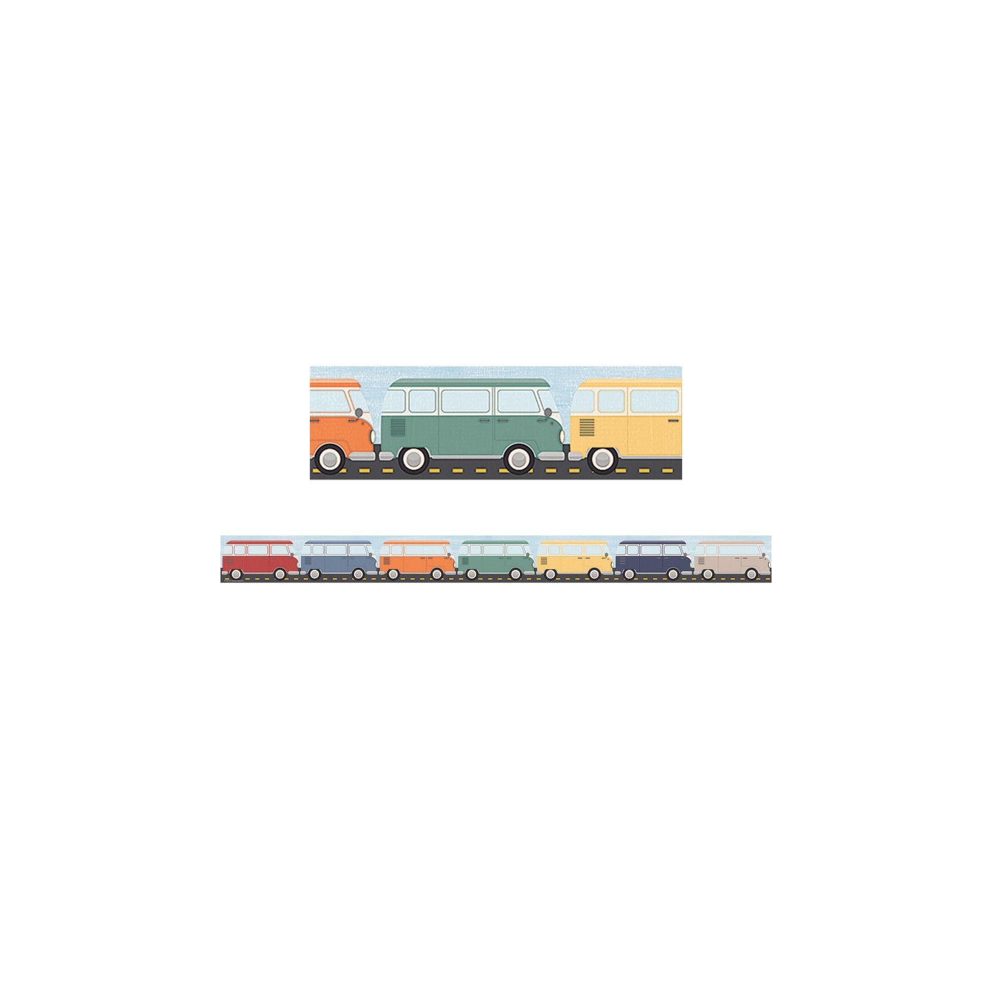 Teacher Created Resources® Moving Mountains Road Trip Camper Vans Straight Border Trim, 35 Feet