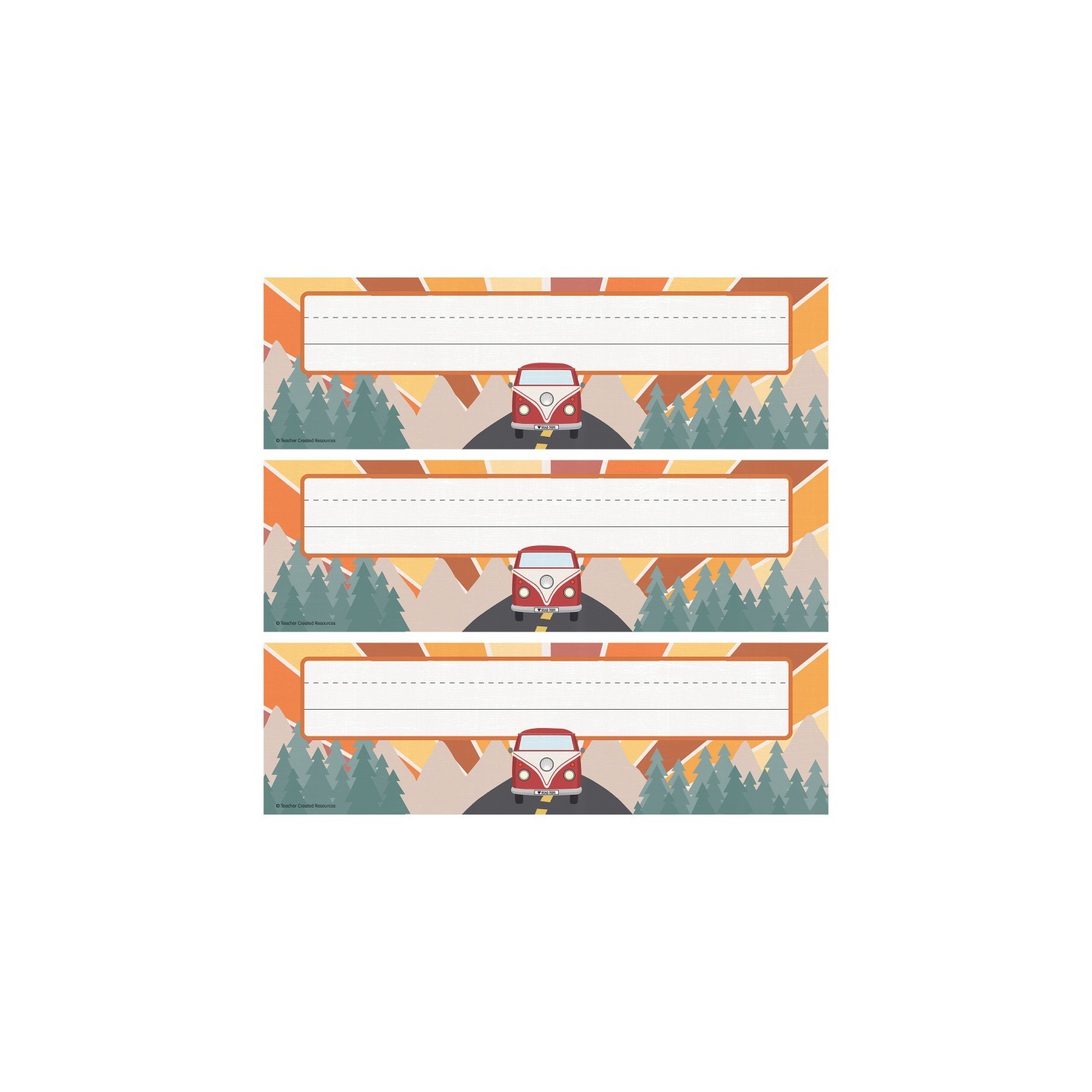 Teacher Created Resources® Moving Mountains Road Trip Flat Name Plates, 36 Per Pack, 3 Packs