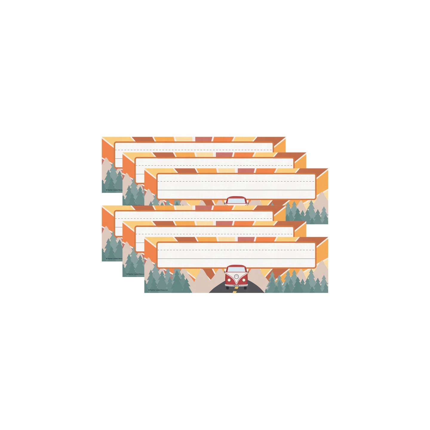 Teacher Created Resources® Moving Mountains Road Trip Flat Name Plates, 36 Per Pack, 6 Packs