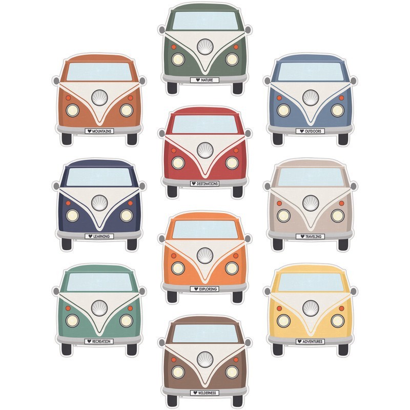 Teacher Created Resources® Moving Mountains Road Trip Camper Vans Accents, Pack of 30