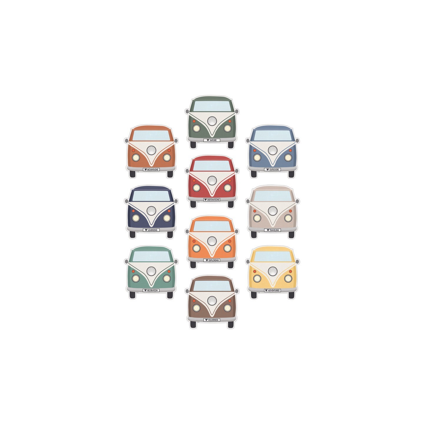 Teacher Created Resources® Moving Mountains Road Trip Camper Vans Accents, Pack of 30