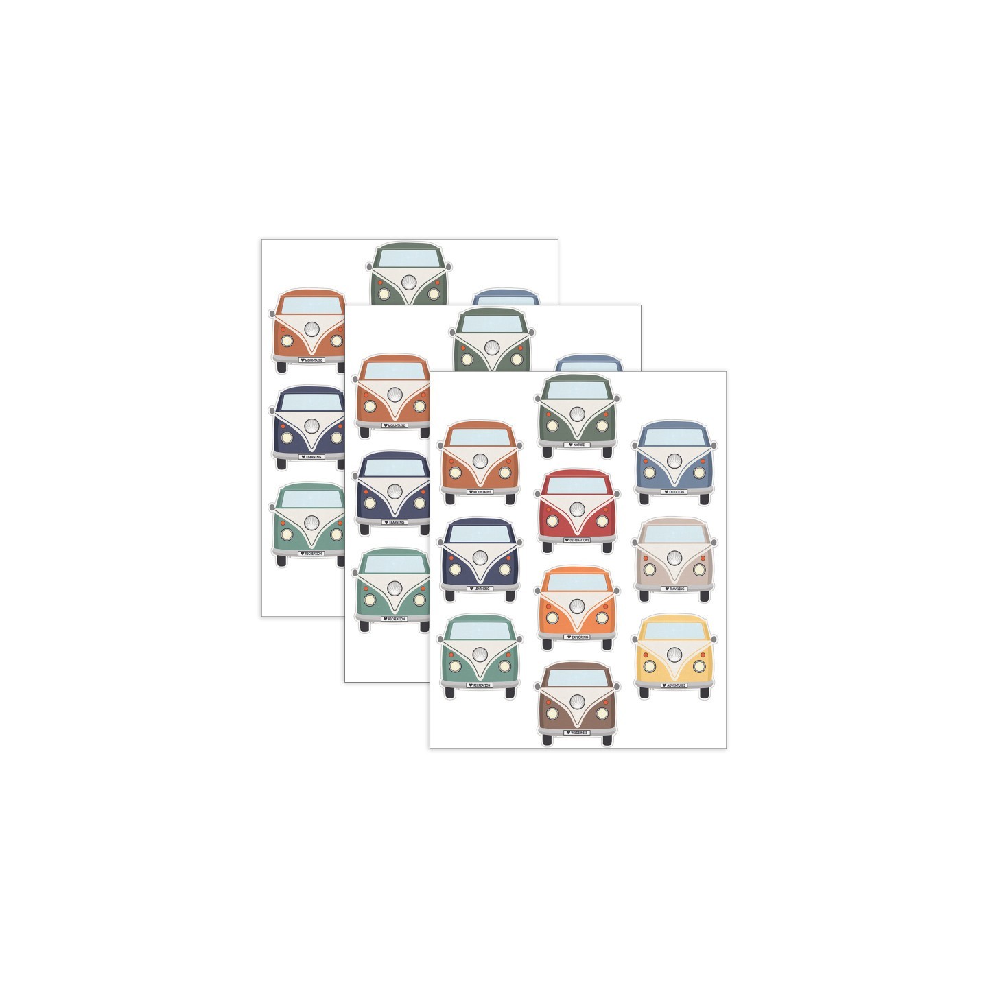Teacher Created Resources® Moving Mountains Road Trip Camper Vans Accents, 30 Per Pack, 3 Packs