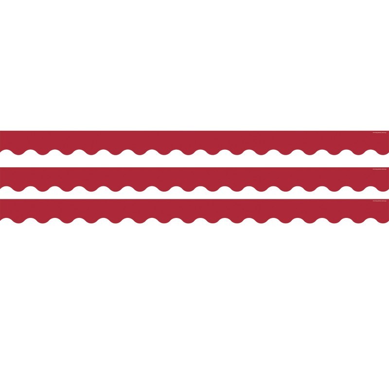 Teacher Created Resources® Cranberry Red Scalloped Border Trim, 35 Feet Per Pack, 3 Packs