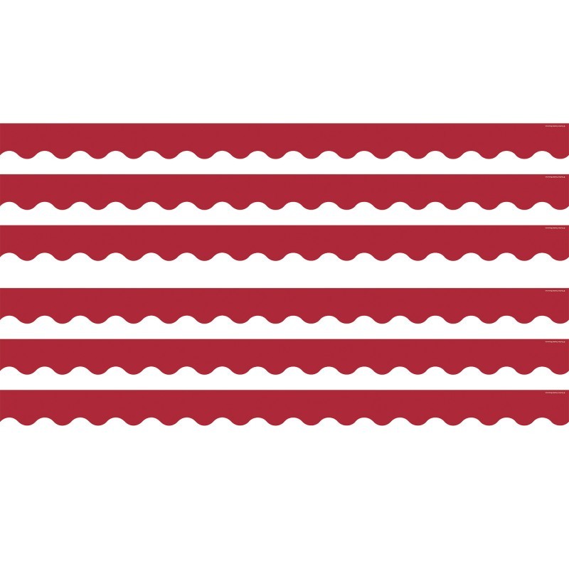 Teacher Created Resources® Cranberry Red Scalloped Border Trim, 35 Feet Per Pack, 6 Packs