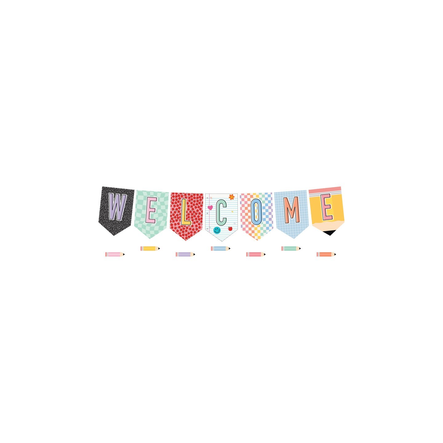 Teacher Created Resources® Cool for School Pennants Welcome Bulletin Board Set, 50 Pieces