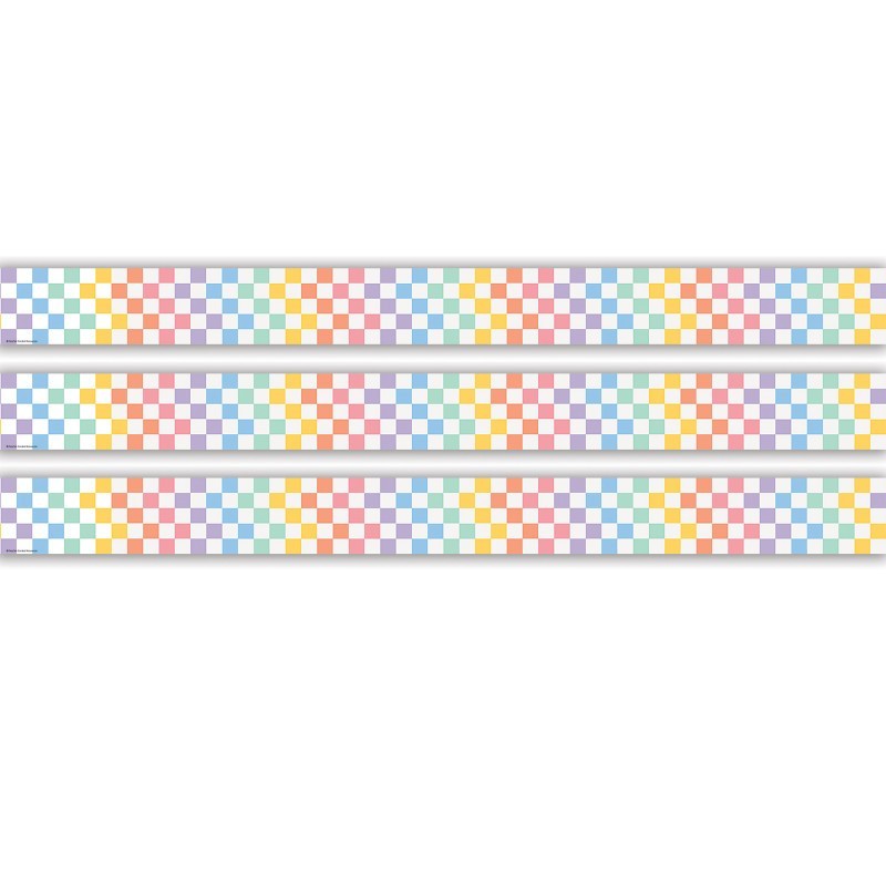 Teacher Created Resources® Cool for School Checkers Straight Border Trim, 35 Feet Per Pack, 3 Packs