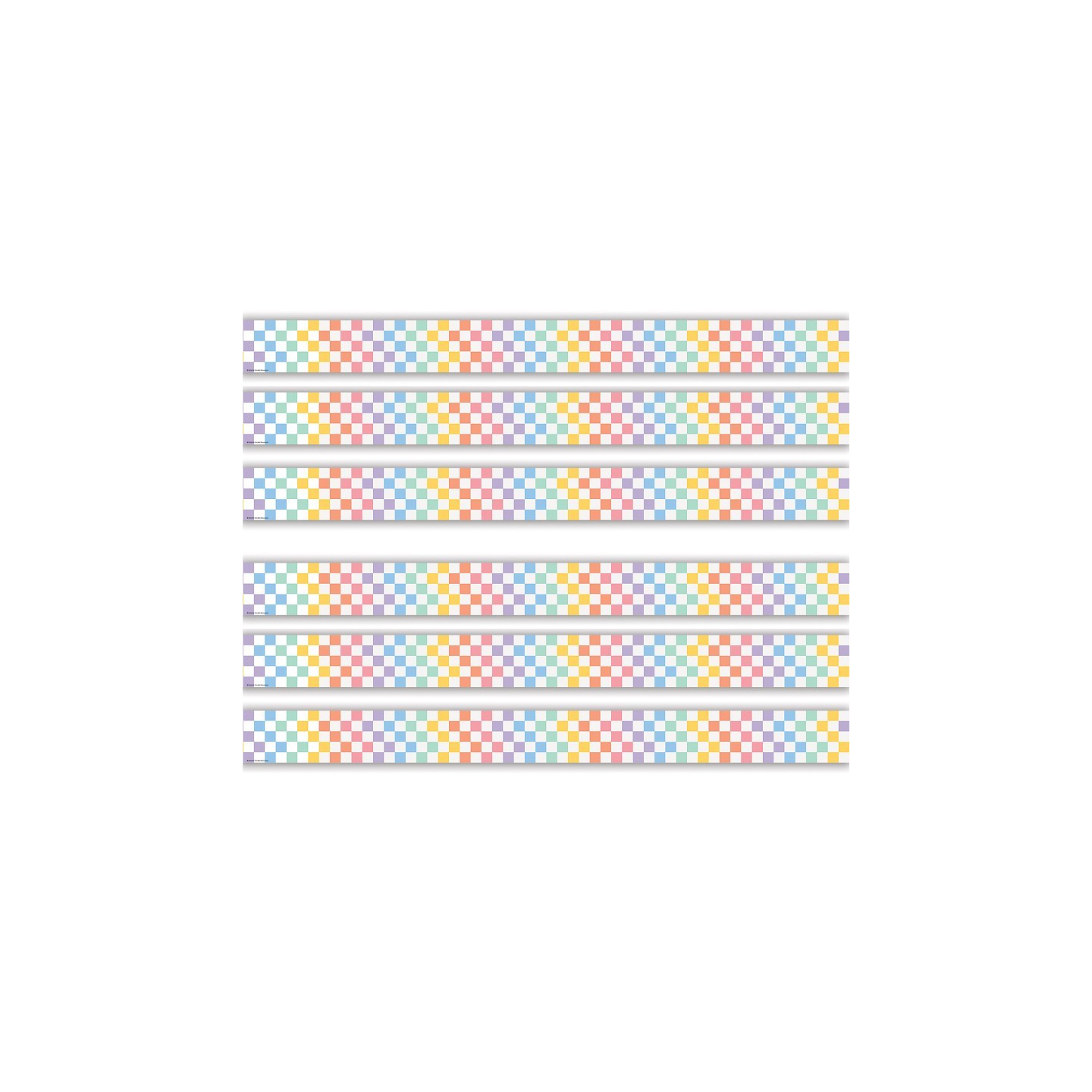 Teacher Created Resources® Cool for School Checkers Straight Border Trim, 35 Feet Per Pack, 6 Packs
