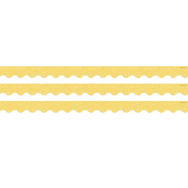 Teacher Created Resources® Composition Yellow Scalloped Border Trim, 35 Feet Per Pack, 3 Packs