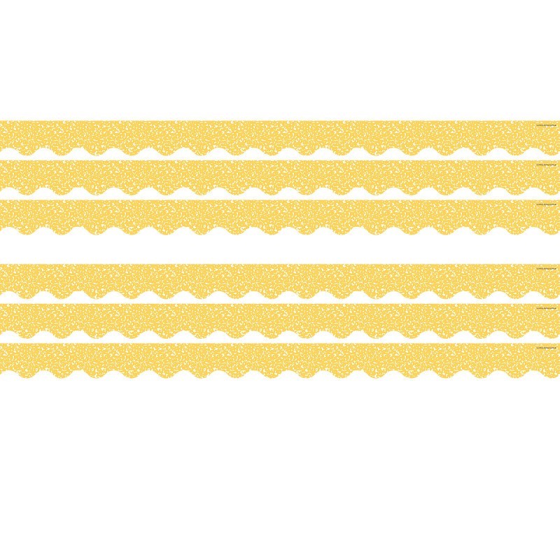 Teacher Created Resources® Composition Yellow Scalloped Border Trim, 35 Feet Per Pack, 6 Packs