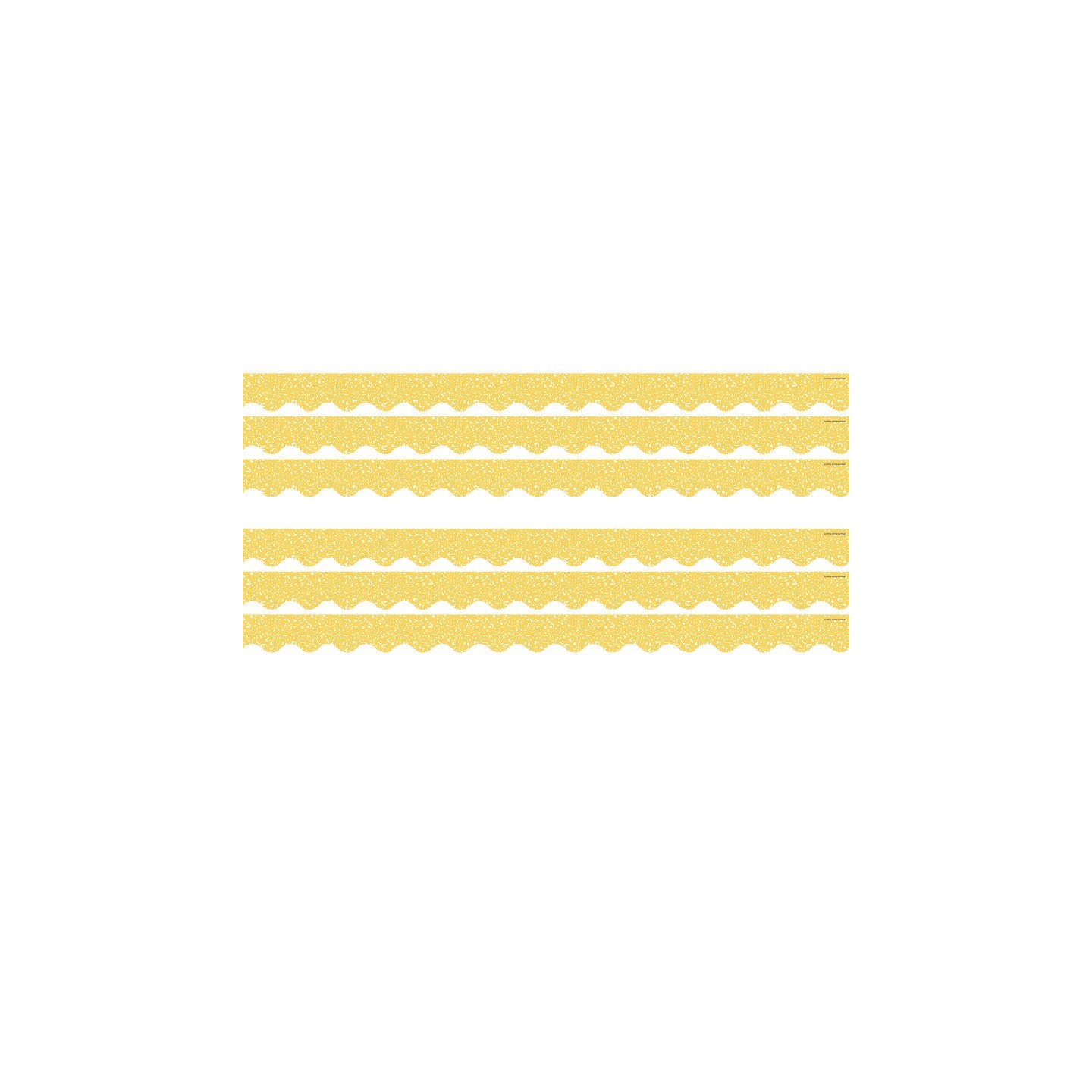 Teacher Created Resources® Composition Yellow Scalloped Border Trim, 35 Feet Per Pack, 6 Packs