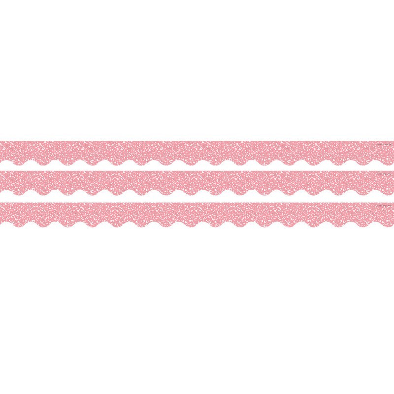 Teacher Created Resources® Composition Pink Scalloped Border Trim, 35 Feet Per Pack, 3 Packs