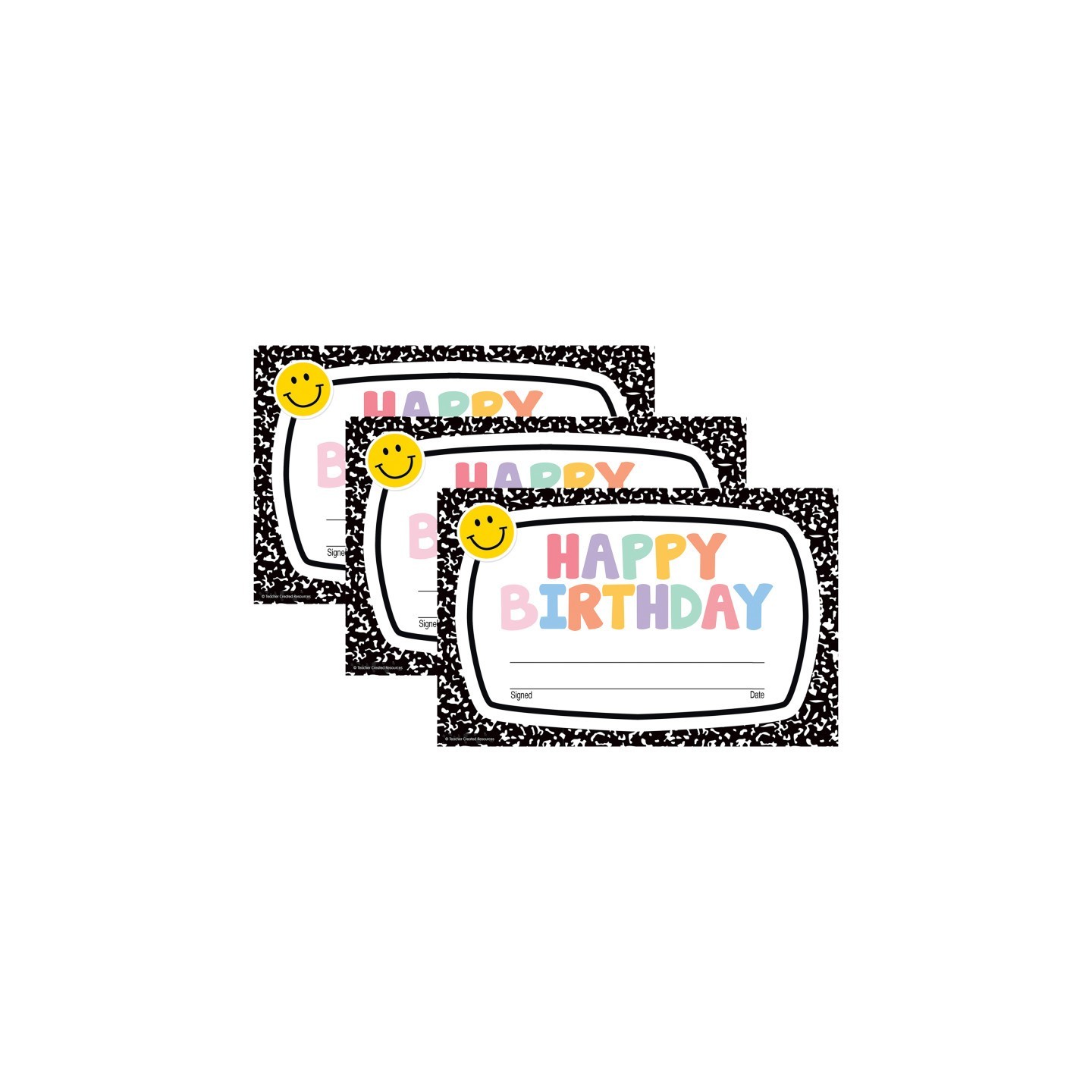 Teacher Created Resources® Cool for School Happy Birthday Awards, 30 Per Pack, 3 Packs