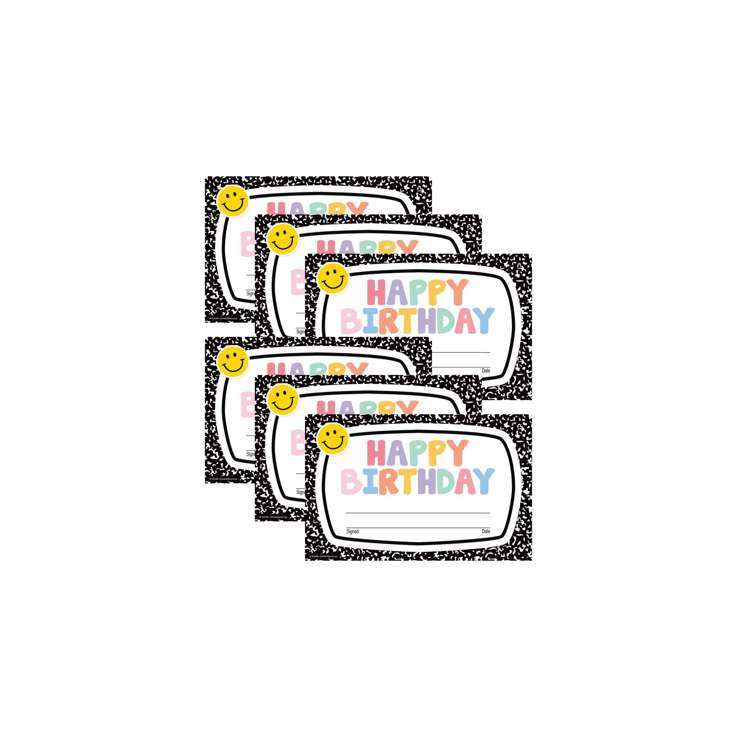 Teacher Created Resources® Cool for School Happy Birthday Awards, 30 Per Pack, 6 Packs