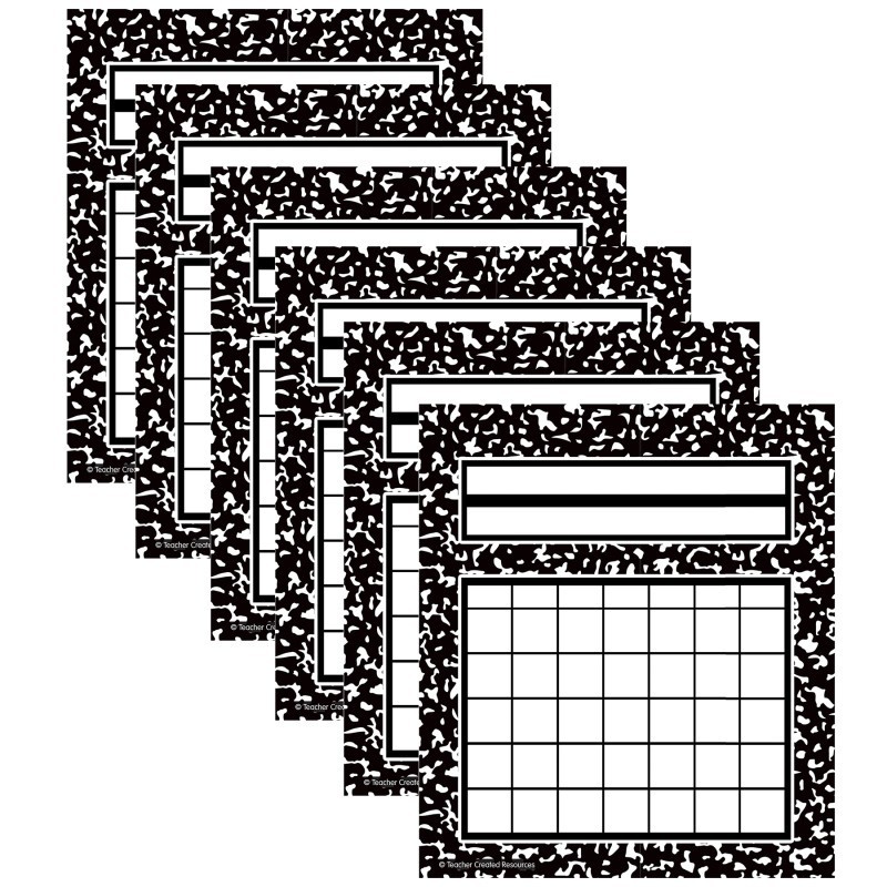 Teacher Created Resources® Cool for School Composition Incentive Charts, 36 Per Pack, 6 Packs