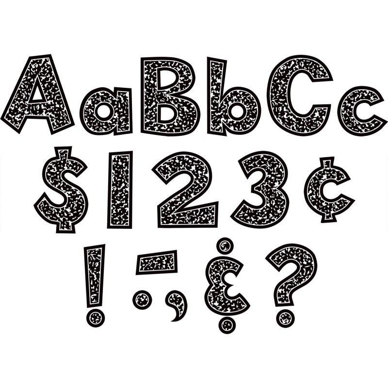 Teacher Created Resources® Composition 4" Fun Font Letters Combo Pack, 162 Pieces