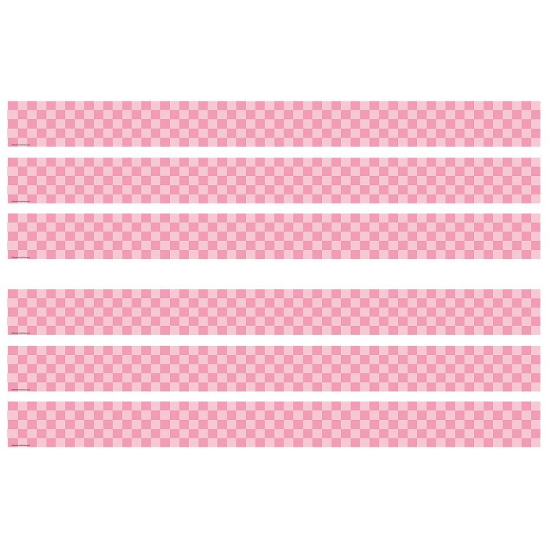 Teacher Created Resources® Cool for School Pink Checkers Straight Border Trim, 35 Feet Per Pack, 6 Packs