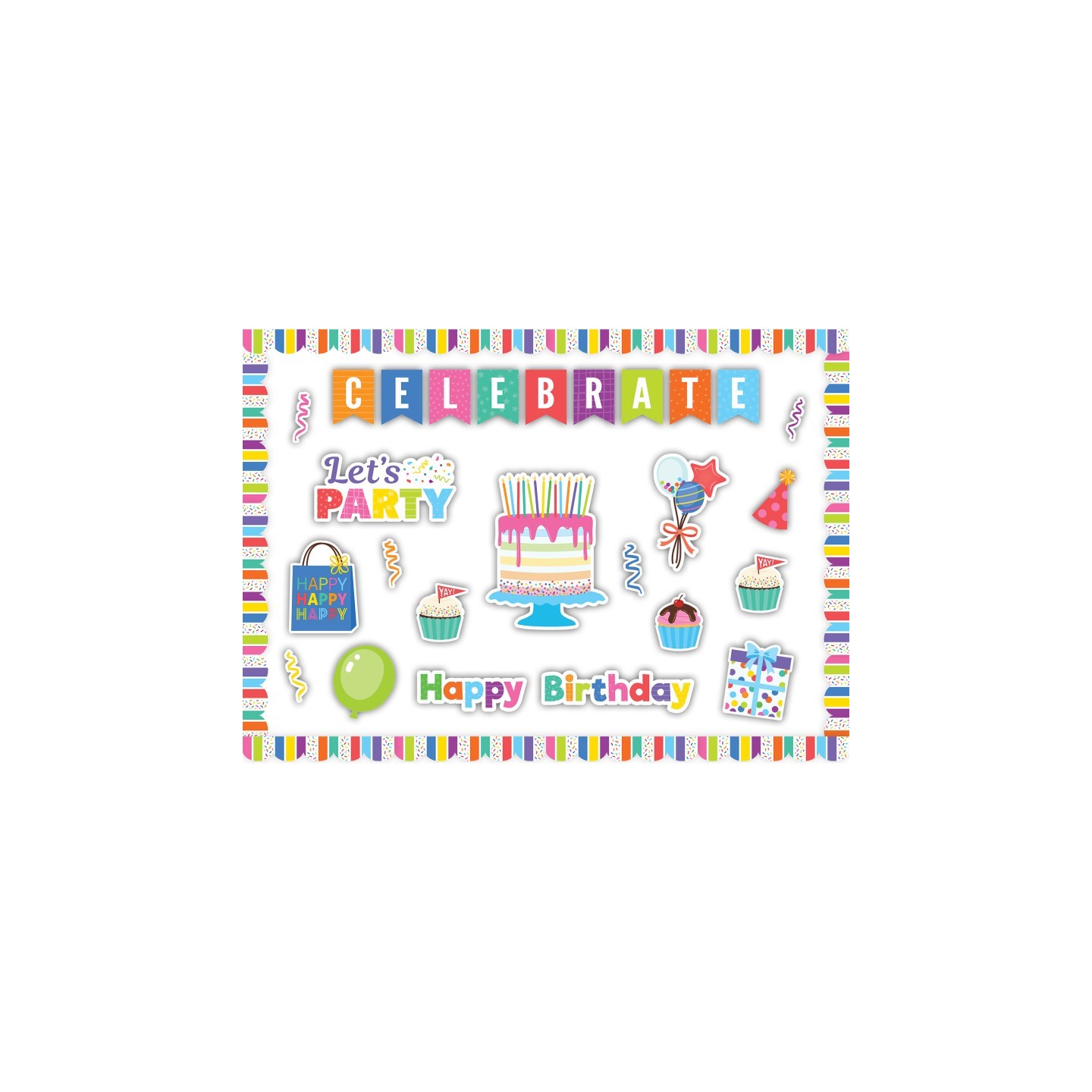 Teacher Created Resources® Colorful Happy Birthday Create & Decorate Quick Kit, 110 Pieces