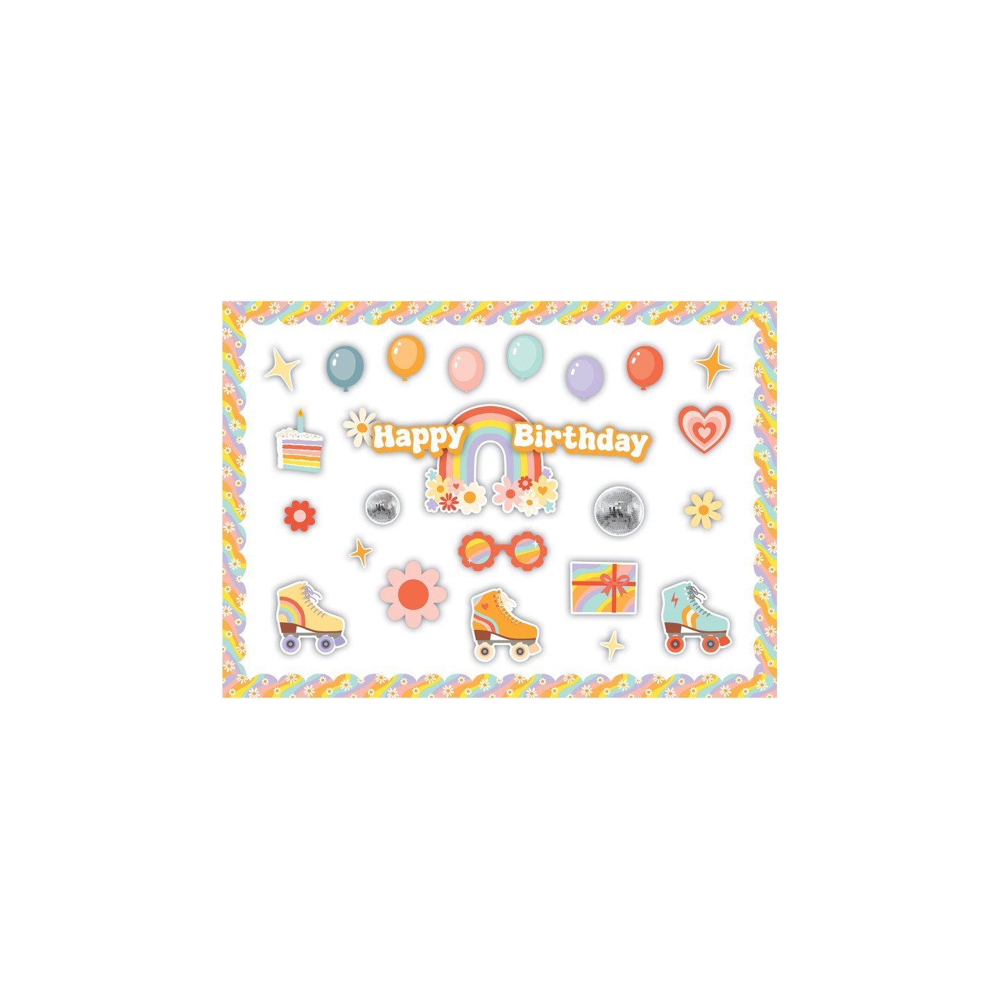 Teacher Created Resources® Roller Disco Birthday Create & Decorate Quick Kit, 121 Pieces